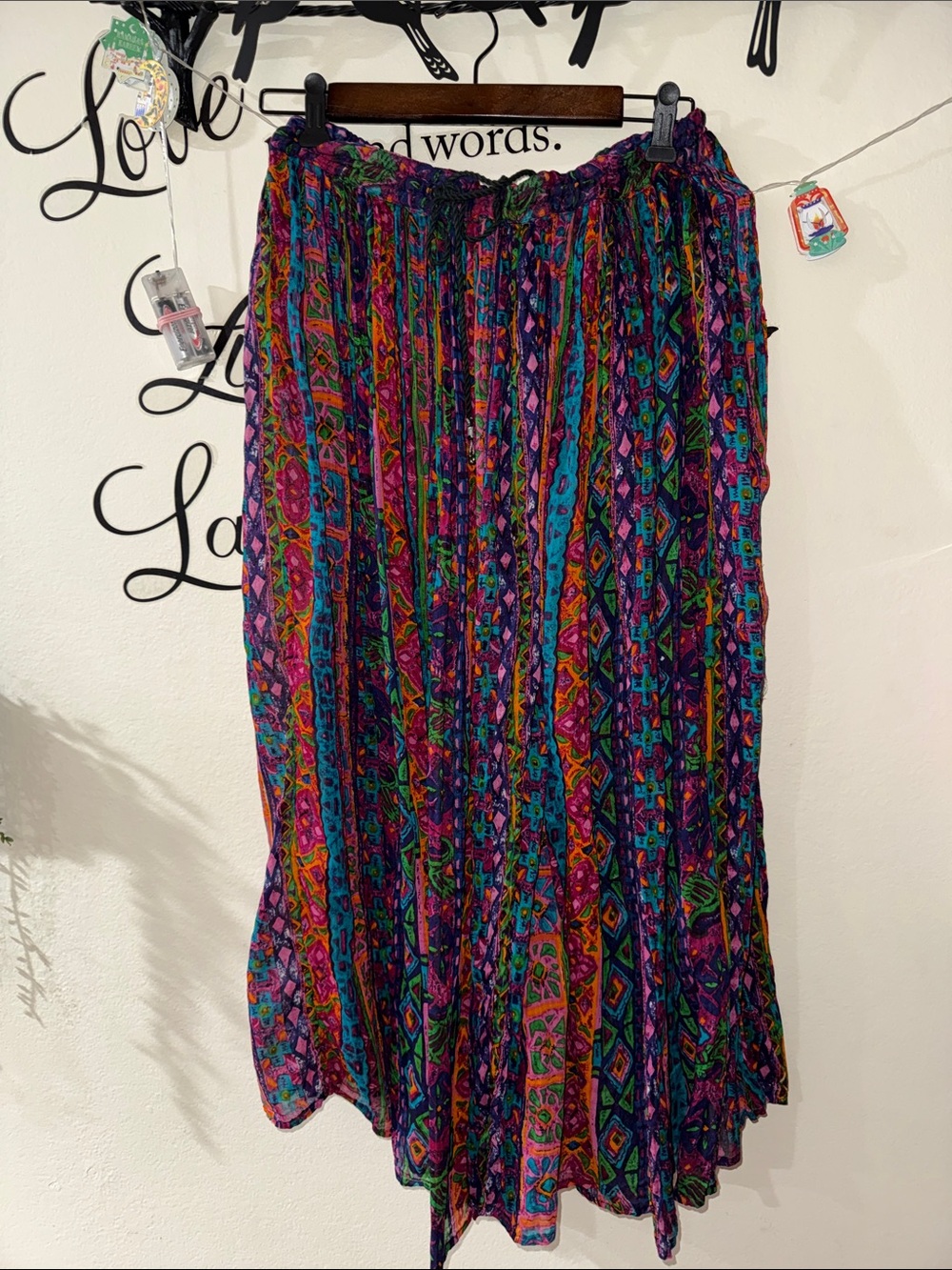 Bohemian Multicolor Patterned Maxi Skirt